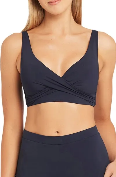 Sea Level Cross Front Multifit Bikini Top In Night Sky