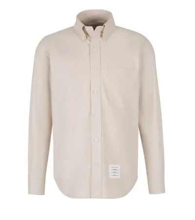 Thom Browne Buttoned Oxford Shirt In White