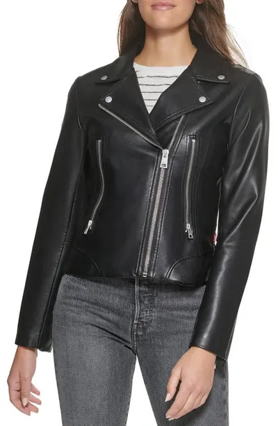 Levi's Faux Leather Moto Jacket In Black