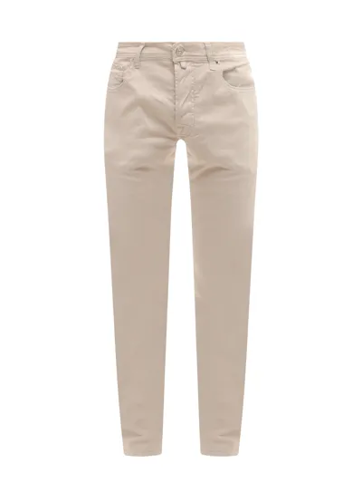 Jacob Cohen Five-pocket Jeans Trousers In Beige