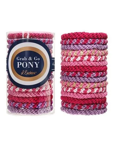 L Erickson Grab & Go Pony Tube, Set Of 15 In Flora