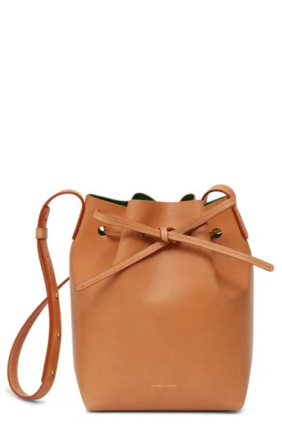 Mansur Gavriel Mini Vegetable-tanned Leather Bucket Bag In Cammello