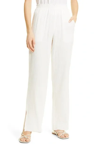 Rails Leon Straight Leg Cotton Pants In White