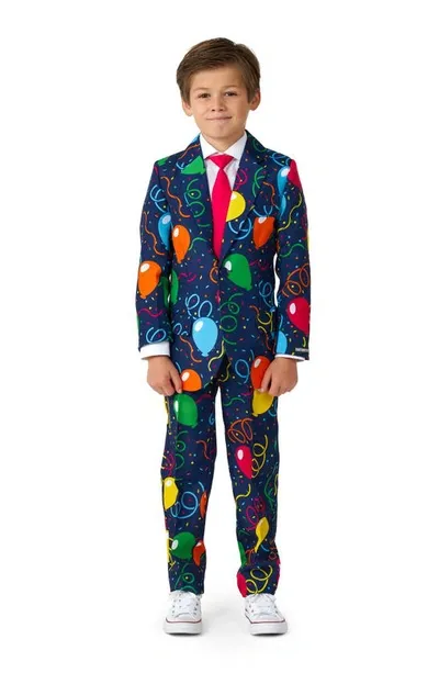 Opposuits Kids' Suitmeister Confetti Ball Two-piece Suit With Tie In Blue