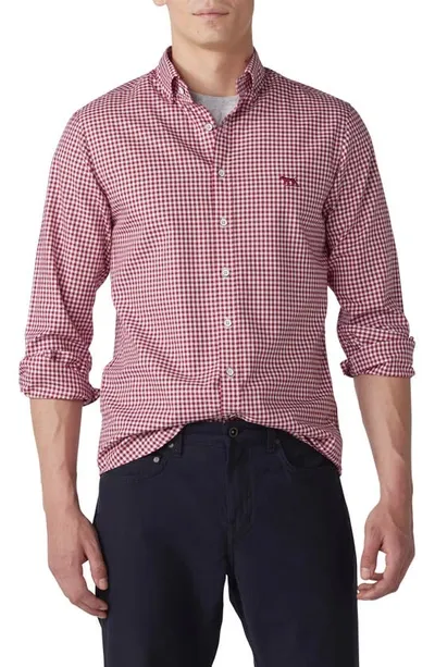 Rodd & Gunn Gunn Check Oxford Sports Fit Button-down Shirt In Red