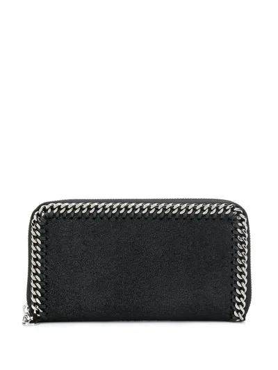 Stella Mccartney Falabella Zip Wallet In Nero