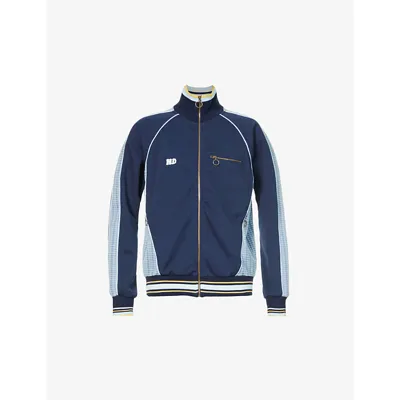 Nicholas Daley Colour-blocked Regular-fit Cotton-blend Jacquard Jacket In Navy Jacquard