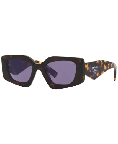 Prada Woman Sunglass Pr 15ys In Violet Mirror Internal Silver