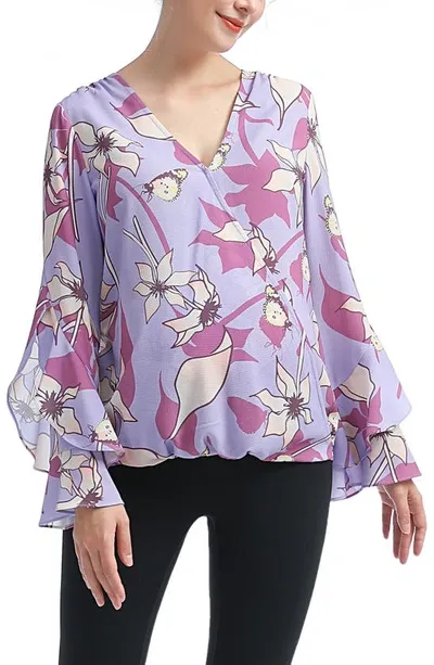 Kimi And Kai Adna Maternity/nursing Crepe Blouse In Multicolored