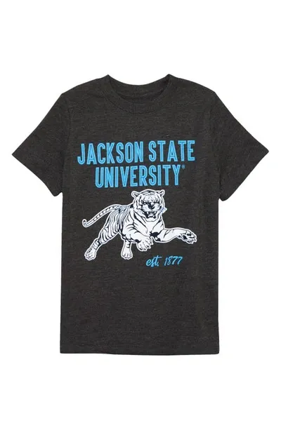 Hbcu Pride & Joy Kids' Jackson State University Graphic Tee In Dark Heather Gray