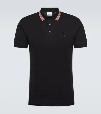 Burberry Logo Detail Polo Shirt In Black