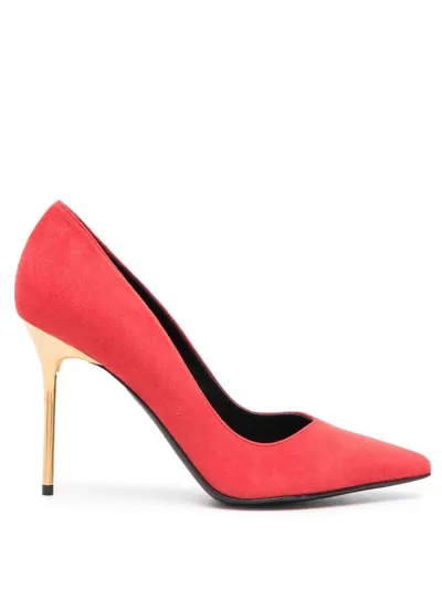 Balmain Red Suede Ruby Pumps