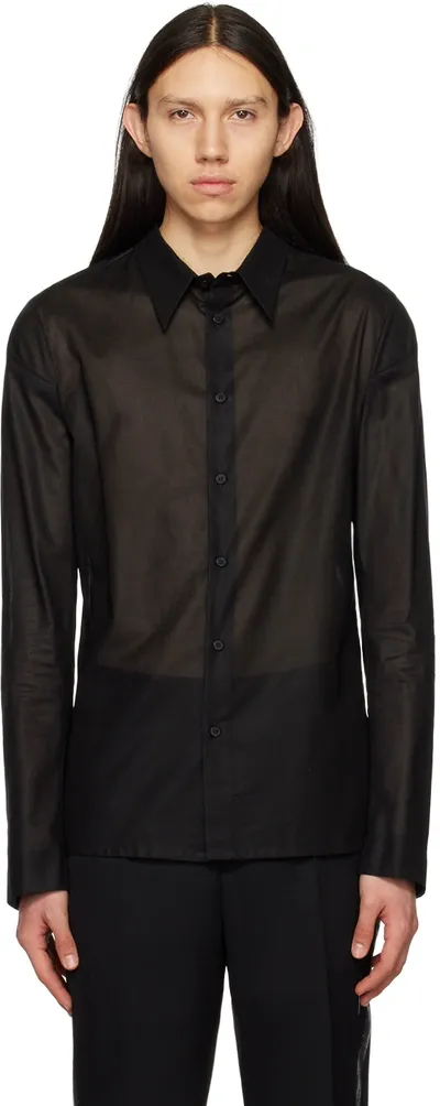 Sapio Semi Sheer Striped Shirt In Black