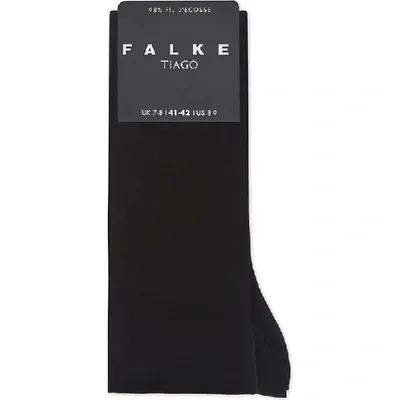 Falke Mens Black Anti-slip Stretch-cotton Knee-high Socks