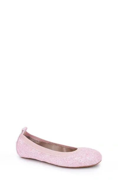 Yosi Samra Kids' Miss Samara Ballet Flat In Light Pink Glitter