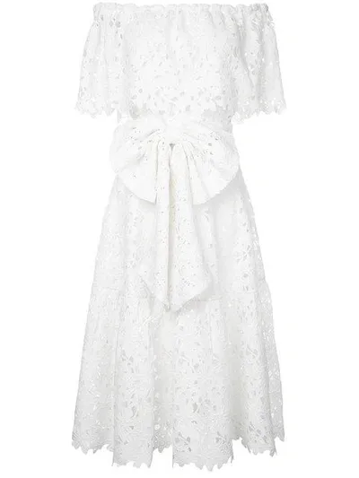 Bambah Lace Off Shoulder Dress In White