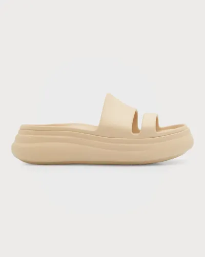 Rag & Bone Brixley Rubber Slide Flatform Sandals In Butter