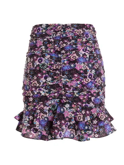 Isabel Marant Milendi Printed Silk Crepe De Chine Mini Skirt In Ultra Violet