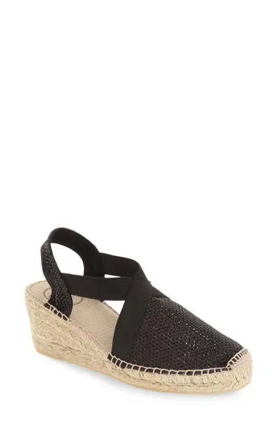 Toni Pons 'triton' Espadrille Wedge In Black Fabric