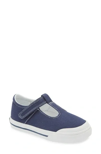 Footmates Kids' Drew Mary Jane Sneaker In Navy