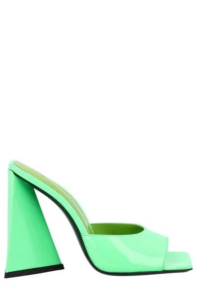 Attico The  Devon Heeled Mules In Green