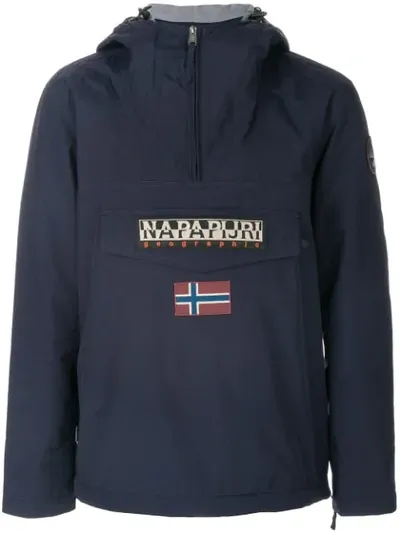 Napapijri Logo Detail Hoodie In Blue