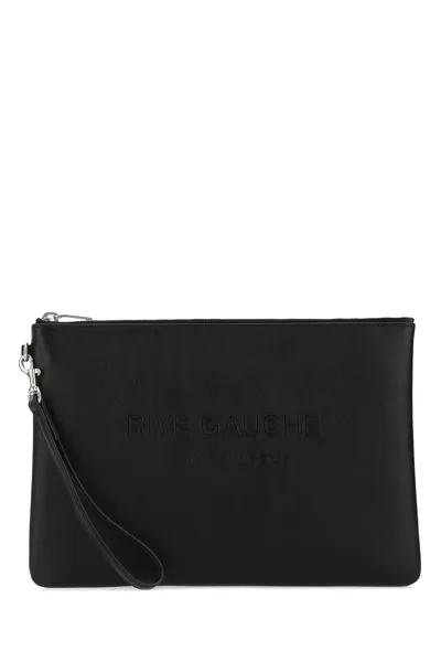 Saint Laurent Black Leather Clutch Black  Uomo Tu In 1000