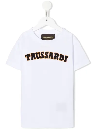 Trussardi Junior Teen Embroidered-logo T-shirt In Blue