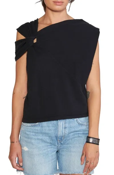 Etica Addisan Organic Cotton Knot Top In Black Beauty