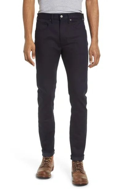 Kato The Scissors Slim Tapered Leg Jeans In Blue Black Raw