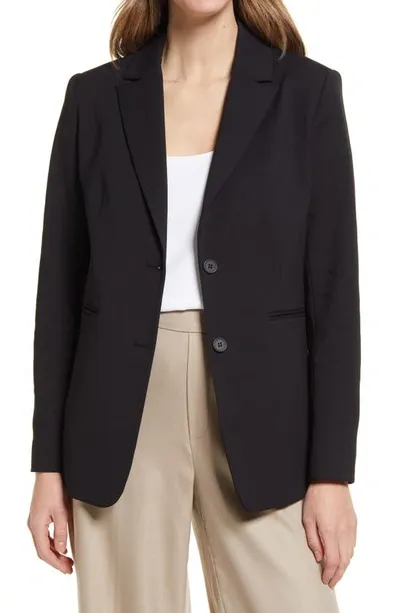 Nordstrom Everyday Cotton Blend Blazer In Black