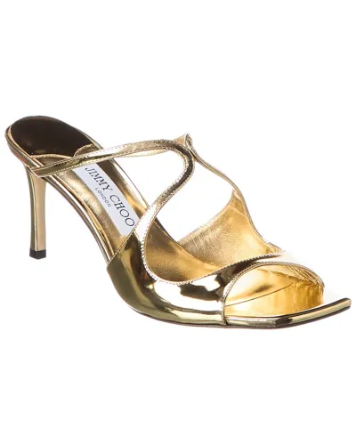 Jimmy Choo Anise Metallic Leather Slide Sandals In Nocolor