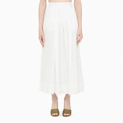 Chloé White Pleated Long Skirt