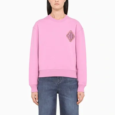 Chloé Pink Sweatshirt With Contrasting Logo