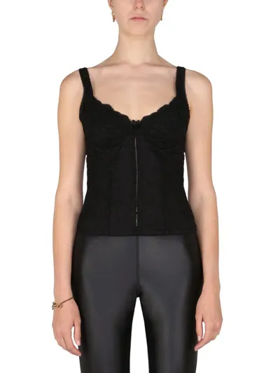 Balenciaga Sleeveless Scoop-back Top In Nero