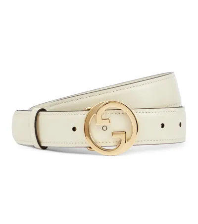 Gucci 3cm New Blondie Leather Belt In White