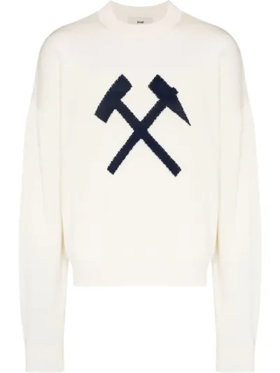 Gmbh Walter Intarsia Organic Cotton Sweater In White