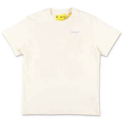 Off-white Kids' Off White T-shirt Bianca In Jersey Di Cotone