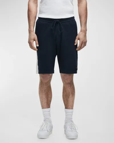 Rag & Bone Side-stripe Terry-cloth Shorts In Blue