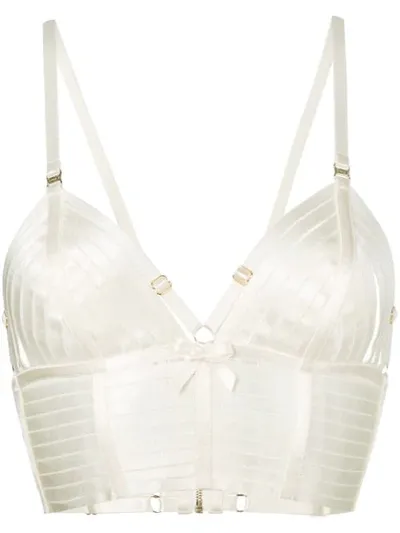 Bordelle Longline Silk Bra In Neutrals