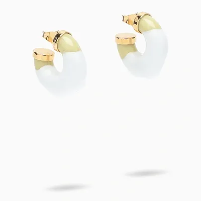 Sunnei White Rubberized Small Cream Earrings