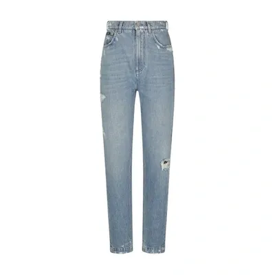 Dolce & Gabbana Jeans With Mini-ripped Details In Blue