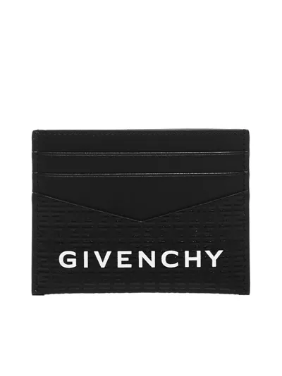 Givenchy 4g Motif Embossed Card Holder In Black