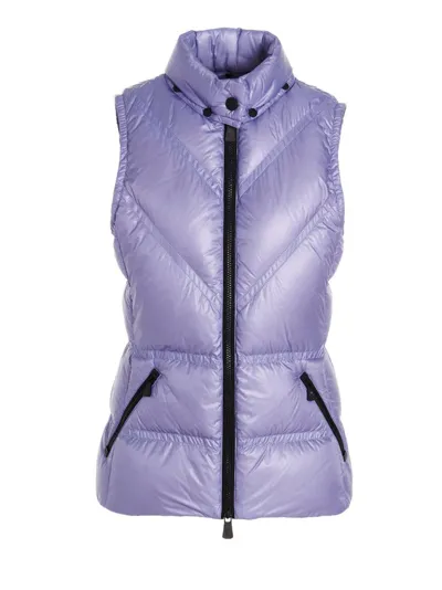 Moncler Moye Padded Vest With Lilac Zipper In Lavender