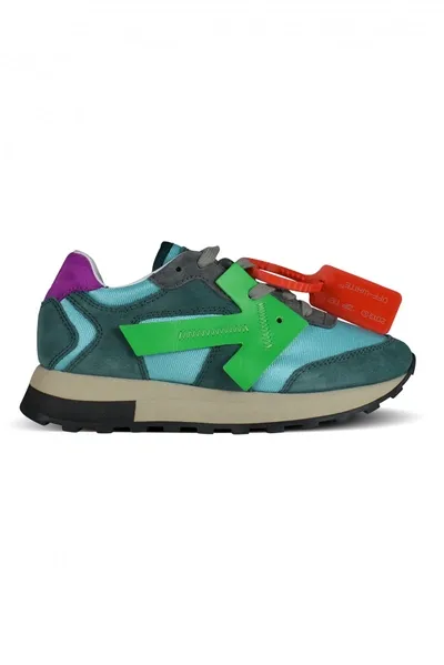 Off-white Green Arrow Runner Rubber Sneaker In Multicolor