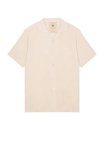 Oas The Cuba Camp-collar Woven Shirt In Sand