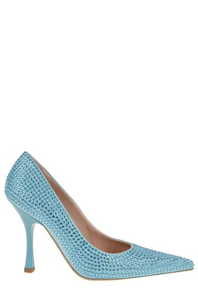 Leonie Hanne X Liu Jo Glam Decollete With Rhinestone Details In Baby Blue