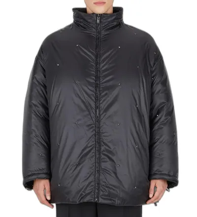 Valentino Reversible Rockstud Puffer Jacket In Black