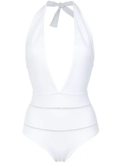 Amir Slama Halterneck Swimsuit In White