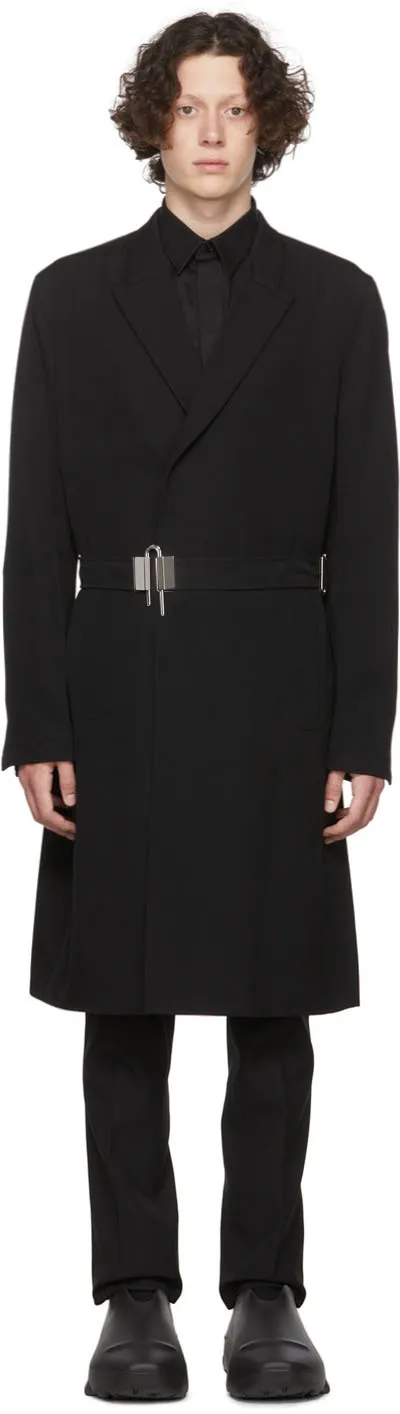 Givenchy Black Wool Coat In 001 Black